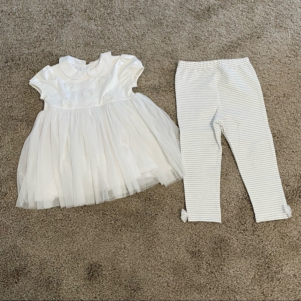 Little Me 2pc White Dress Set 24 Months